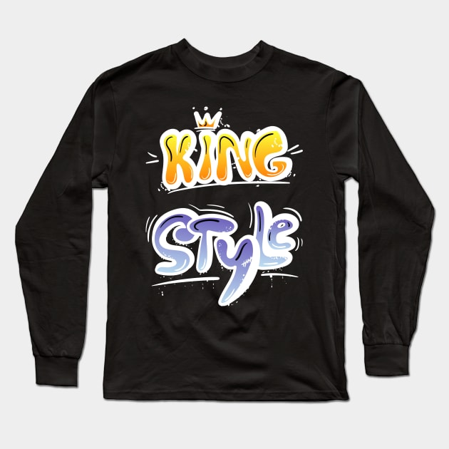 KING STYLE GRAFFITI DESIGN Long Sleeve T-Shirt by The C.O.B. Store